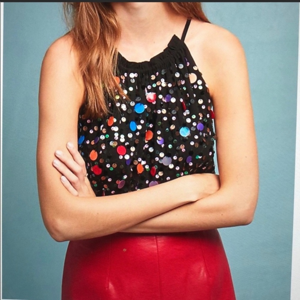 Anthropologie Sequin Tank Top